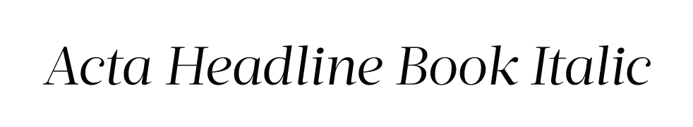Acta Headline Italic