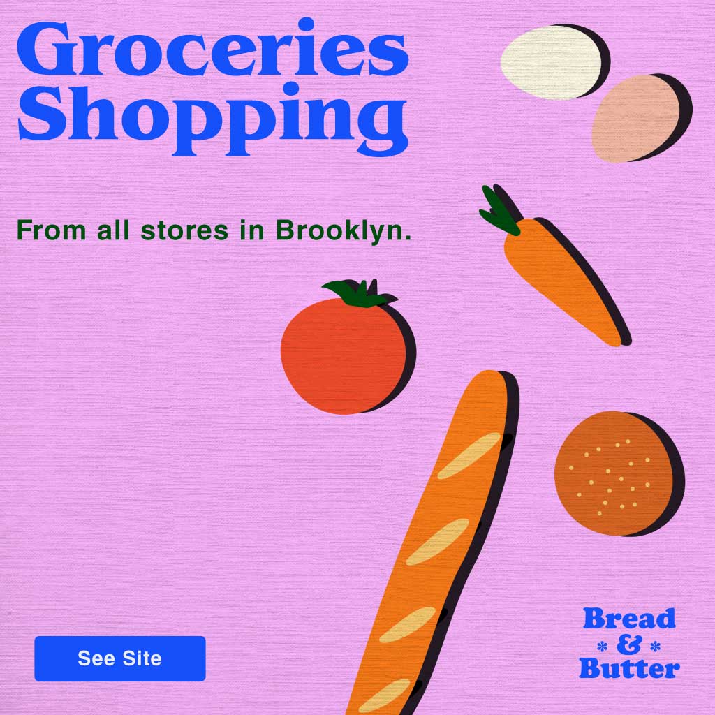 Colorful Brooklyn Groceries Shopping Ad Poster