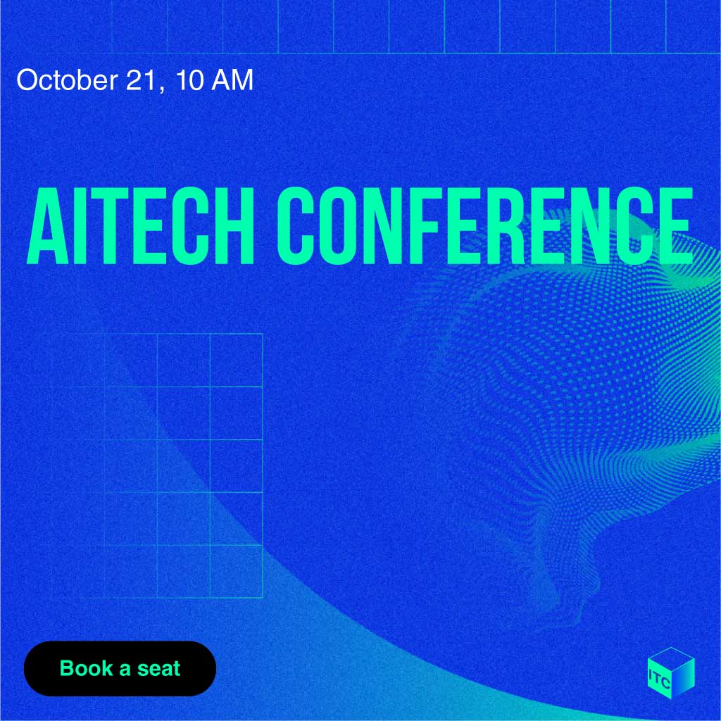 Blue Neon AI Tech Conference Poster