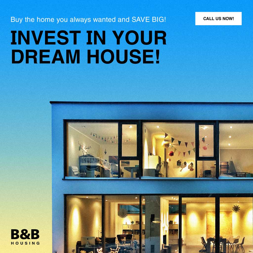 Dream House Investment Ad with Blue Hues