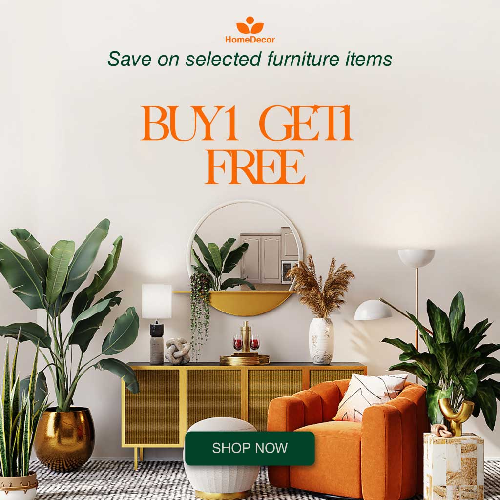 Chic Orange Home Decor Ad Template