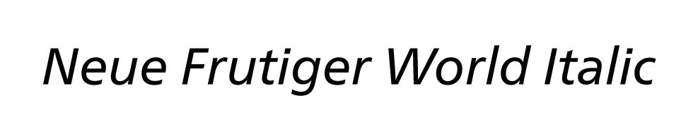 Neue Frutiger World Italic