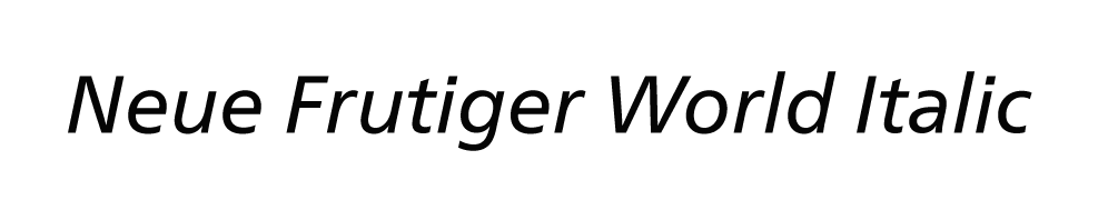 Neue Frutiger World Italic