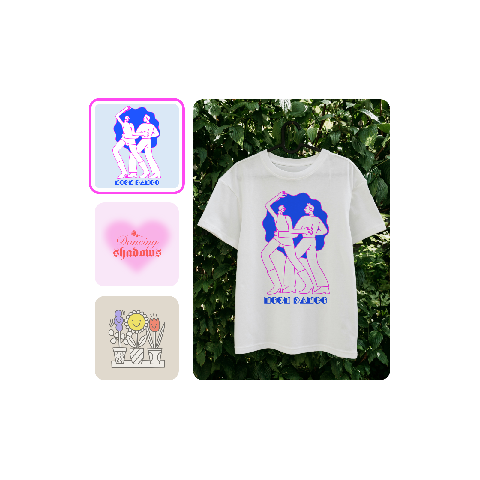 Professional T-shirt templates for quick customization.