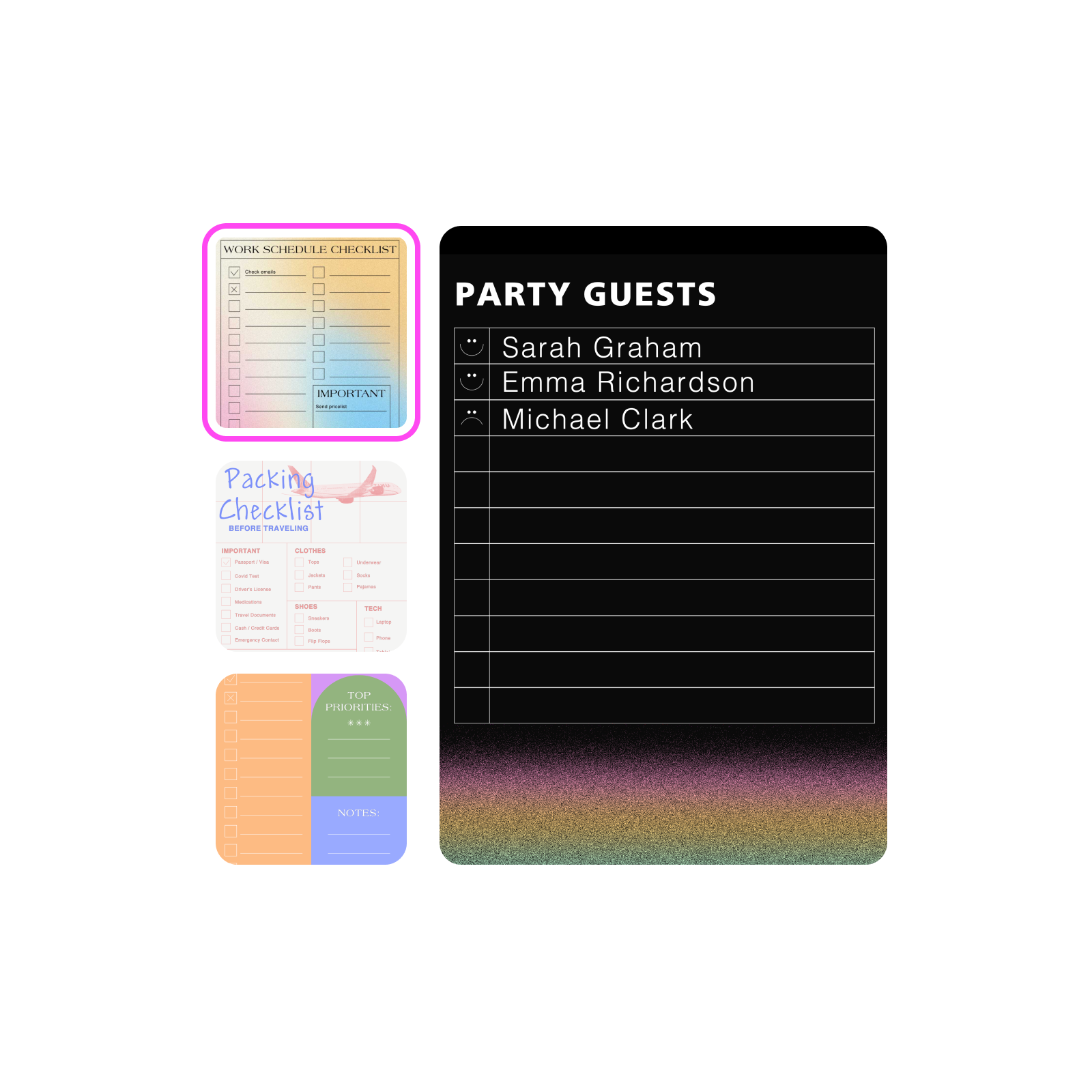 Create polished checklists quickly with templates