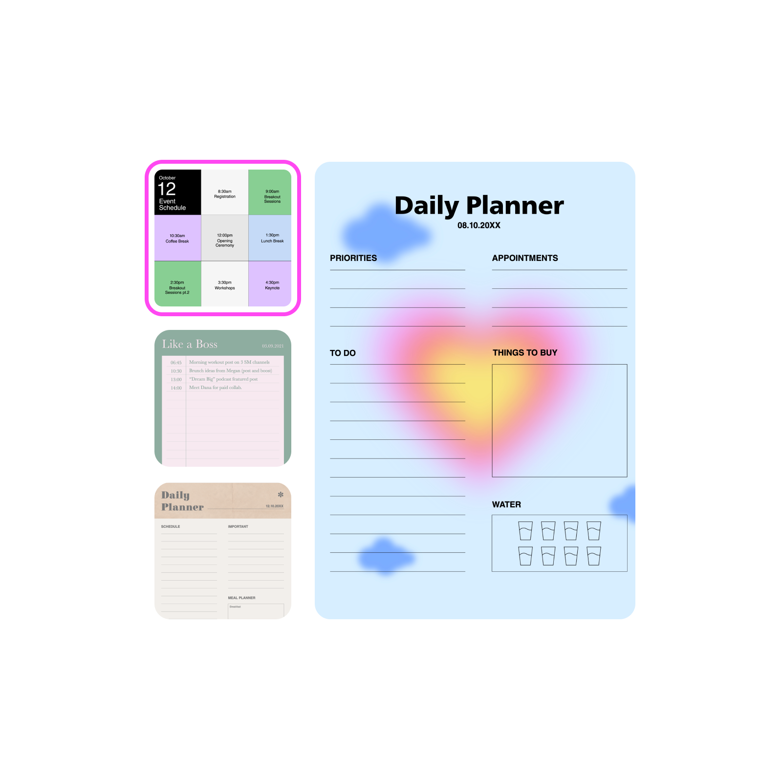 Schedule templates by Picsart
