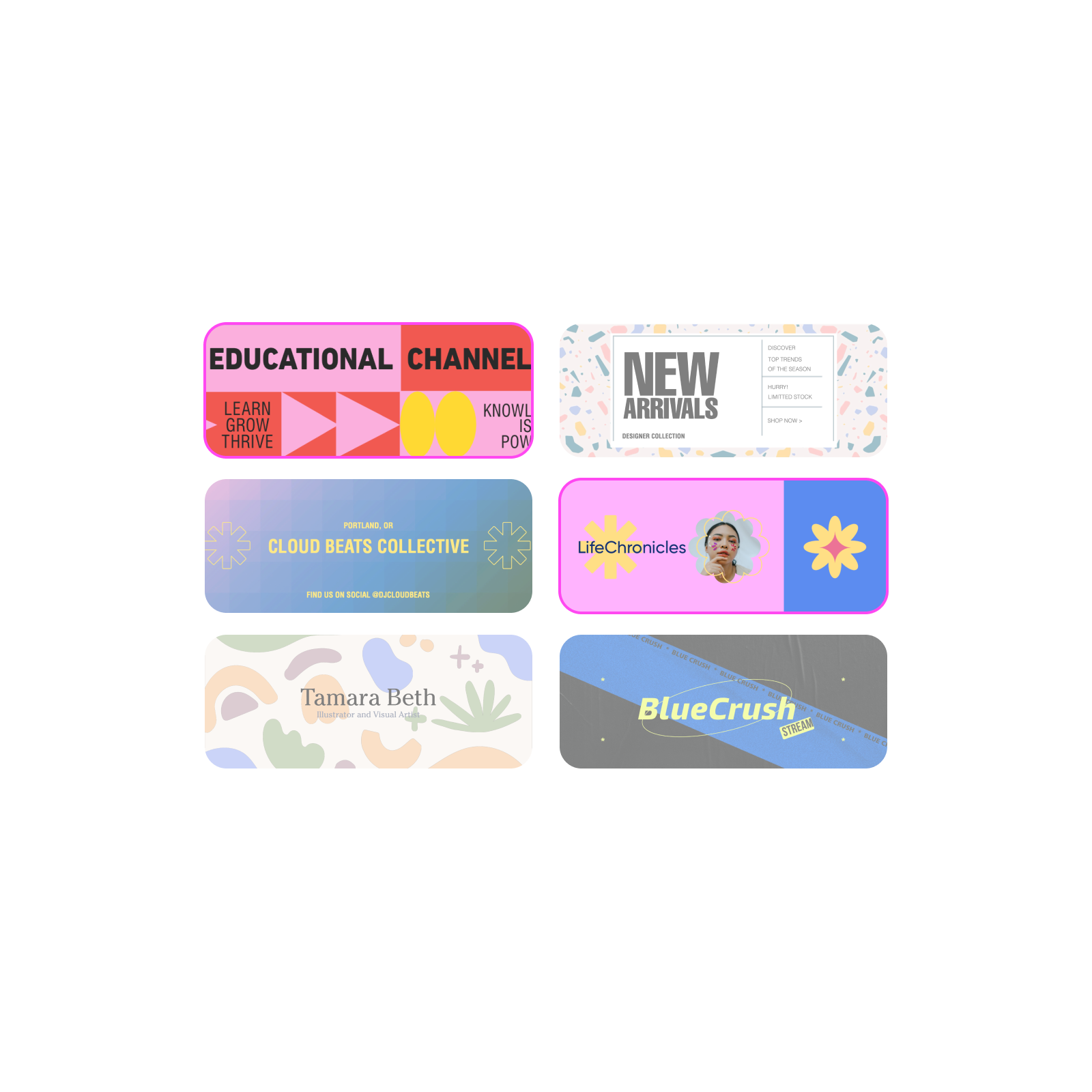 Professionally designed Twitter/X header templates for inspiration.