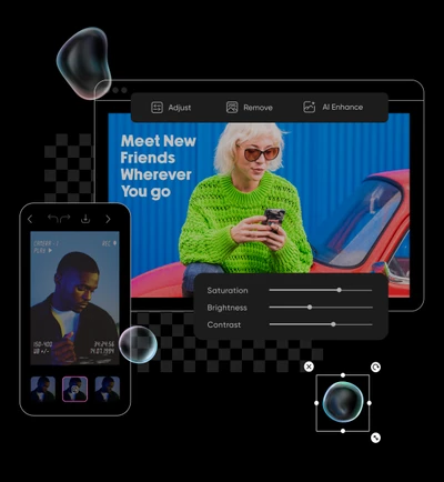 Customize image with Picsart's editing tools