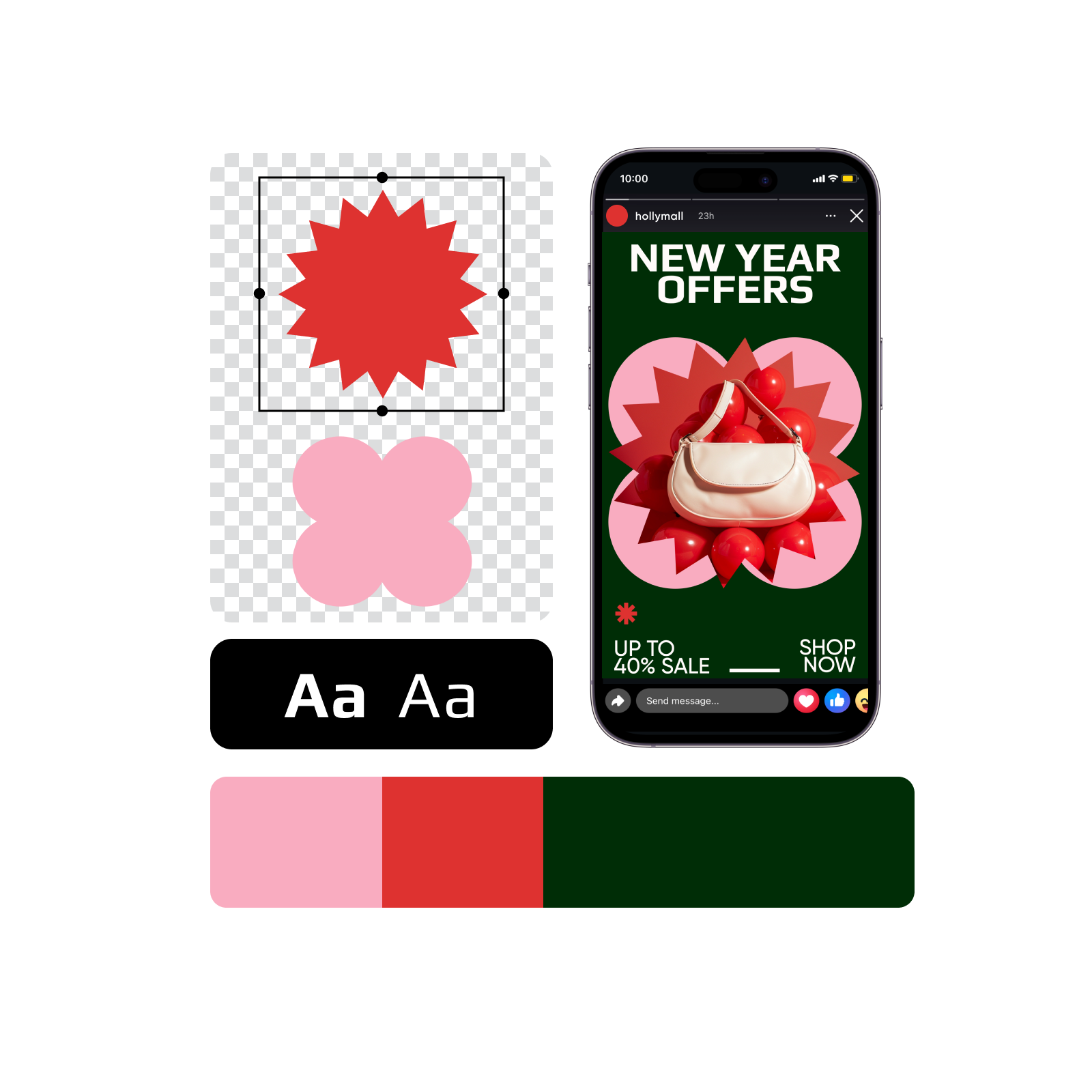 Facebook Story design with personalized visuals