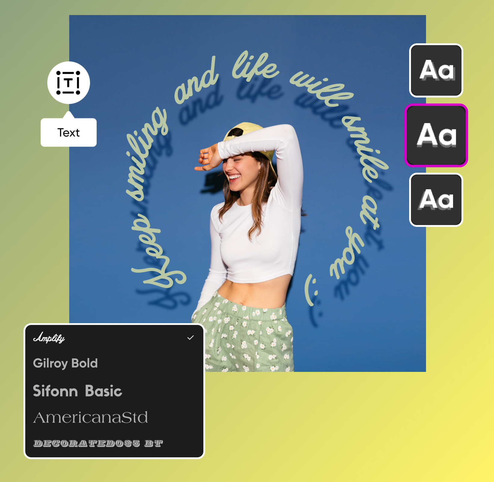 add shadow to texts of images