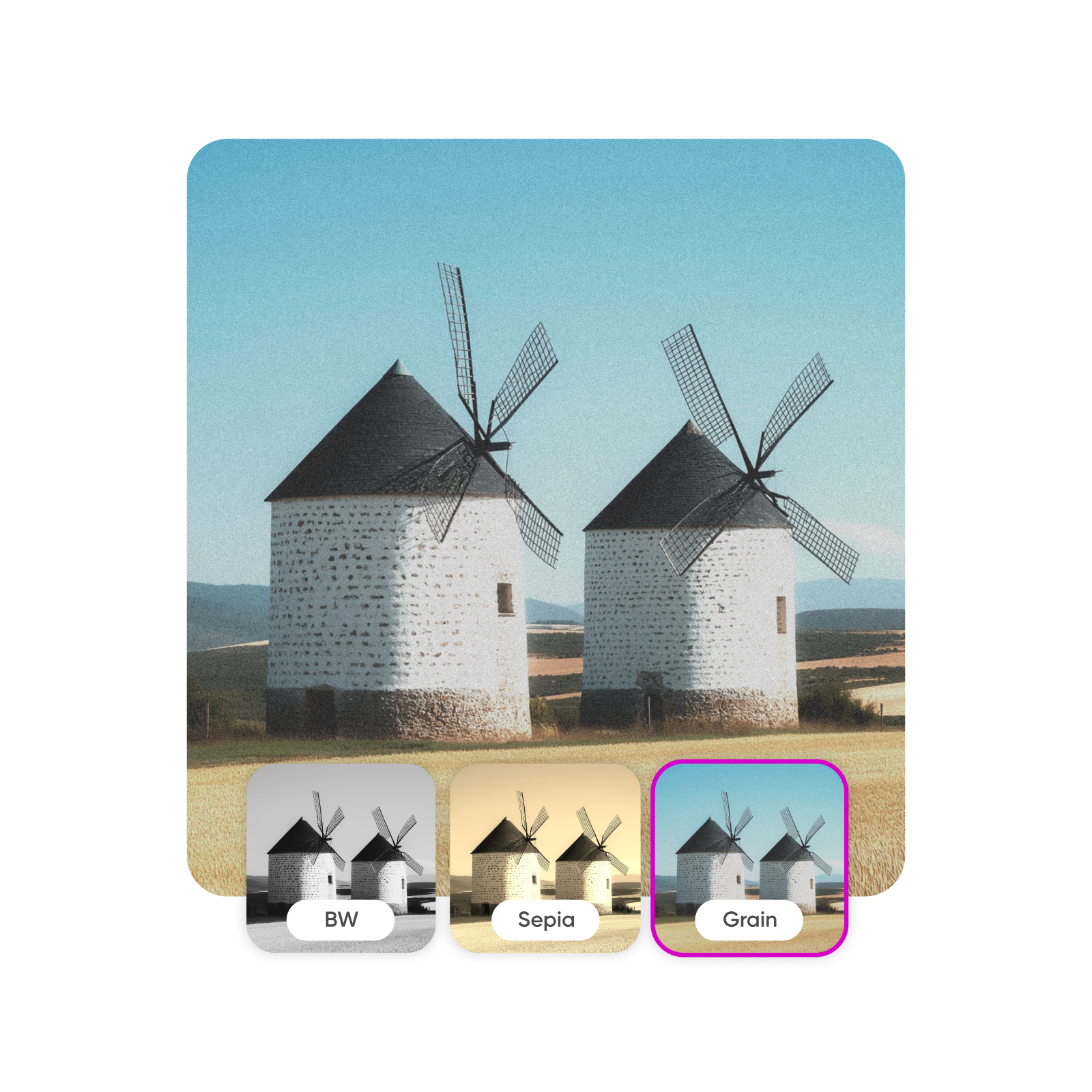 add and preview the vintage filter