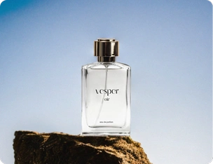 Perfume on a sky background