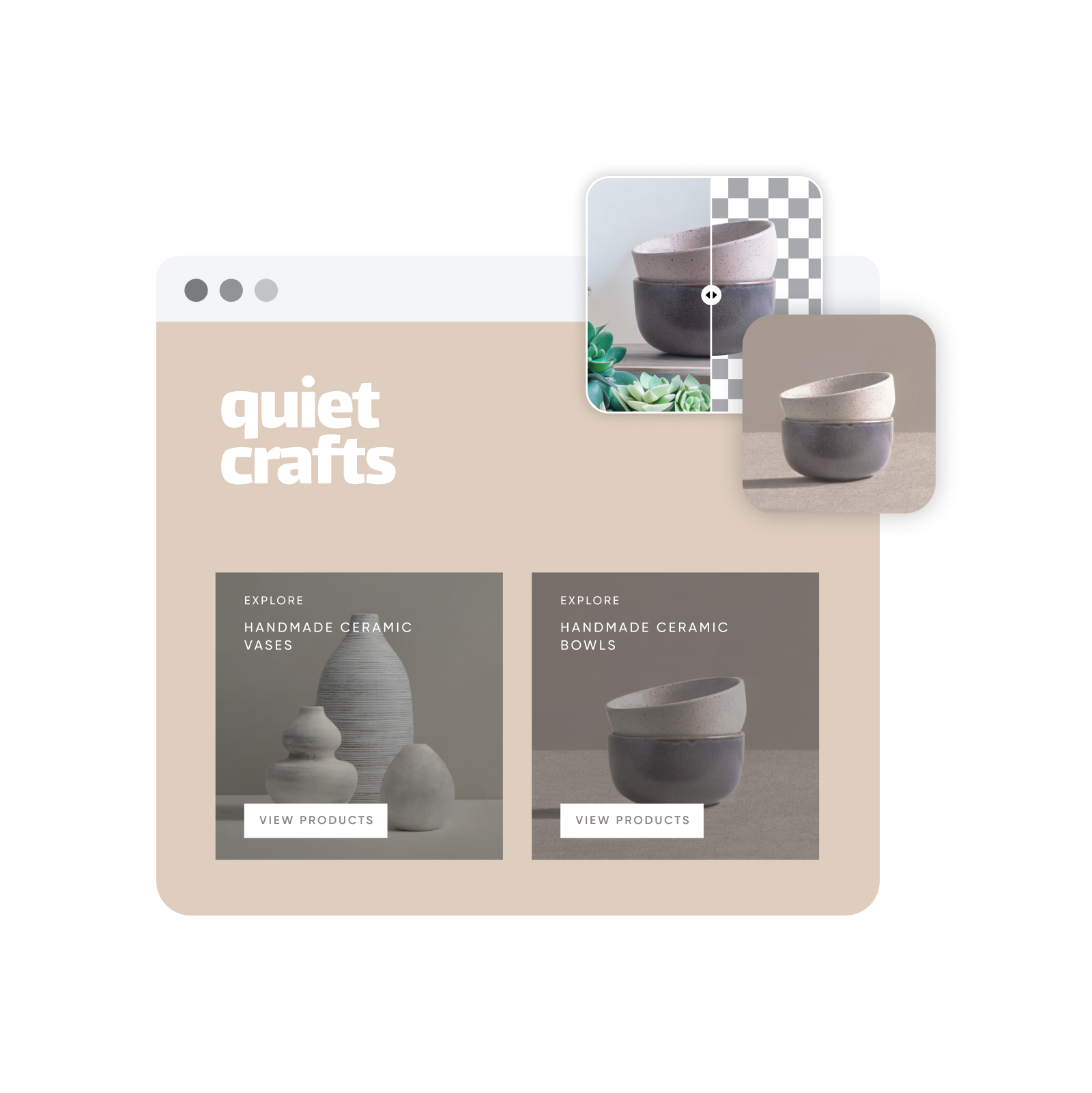 multiple e-commerce photo backgrounds generated in a similar style