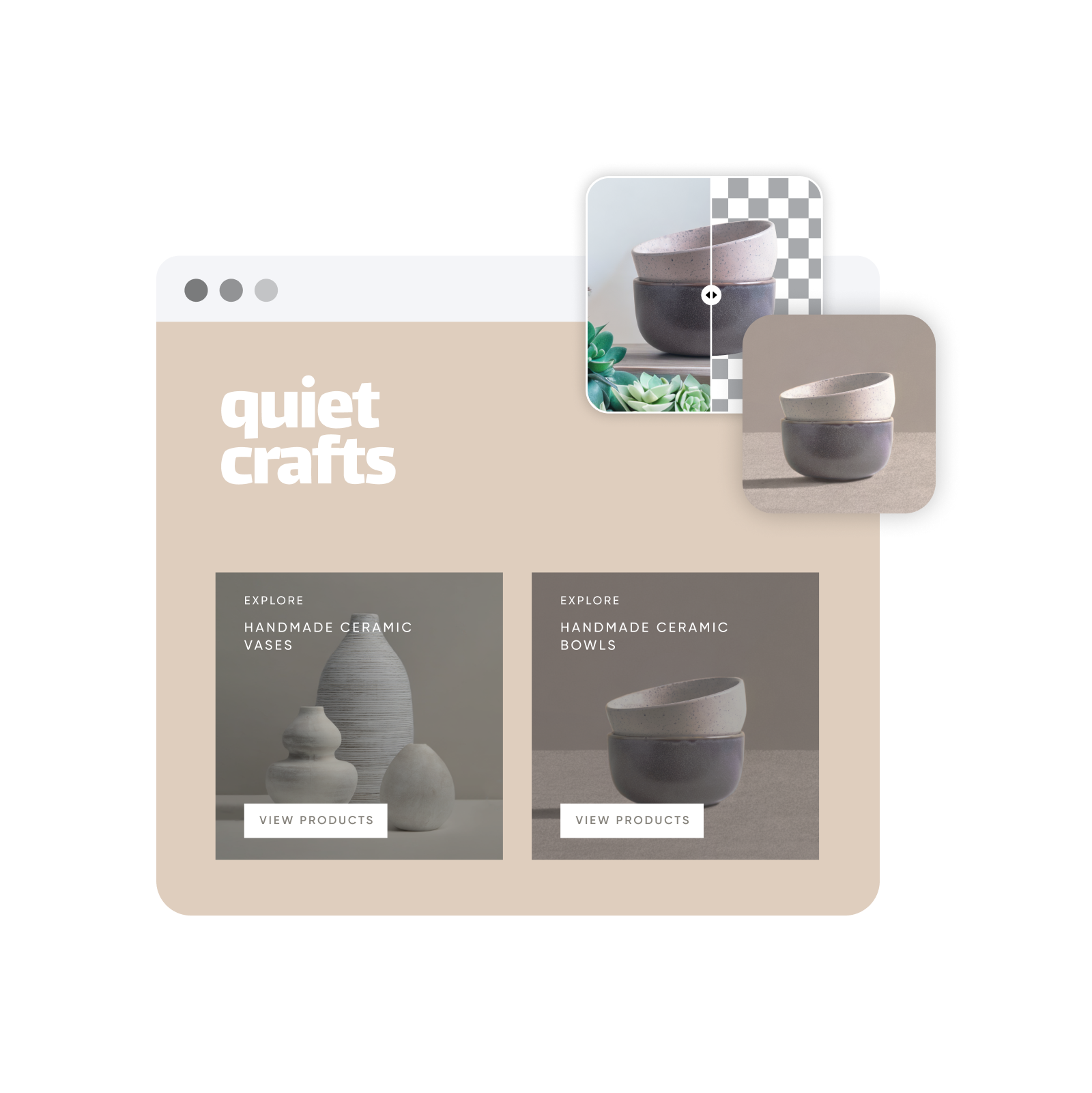 multiple e-commerce photo backgrounds generated in a similar style