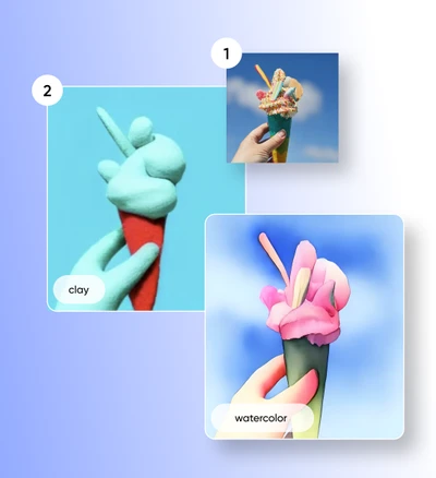 Add artistic look to video by AI video effects