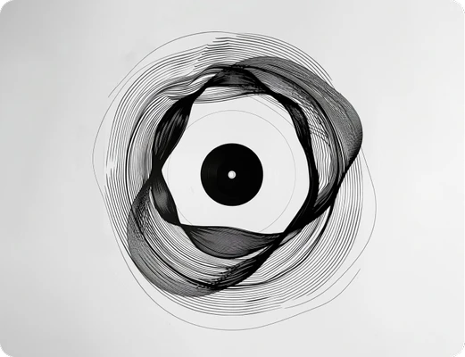 black and white tattoo sketch of circles and dot