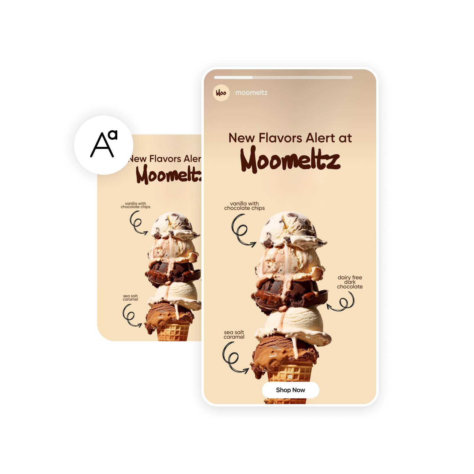 Add text on food and drink visulas 