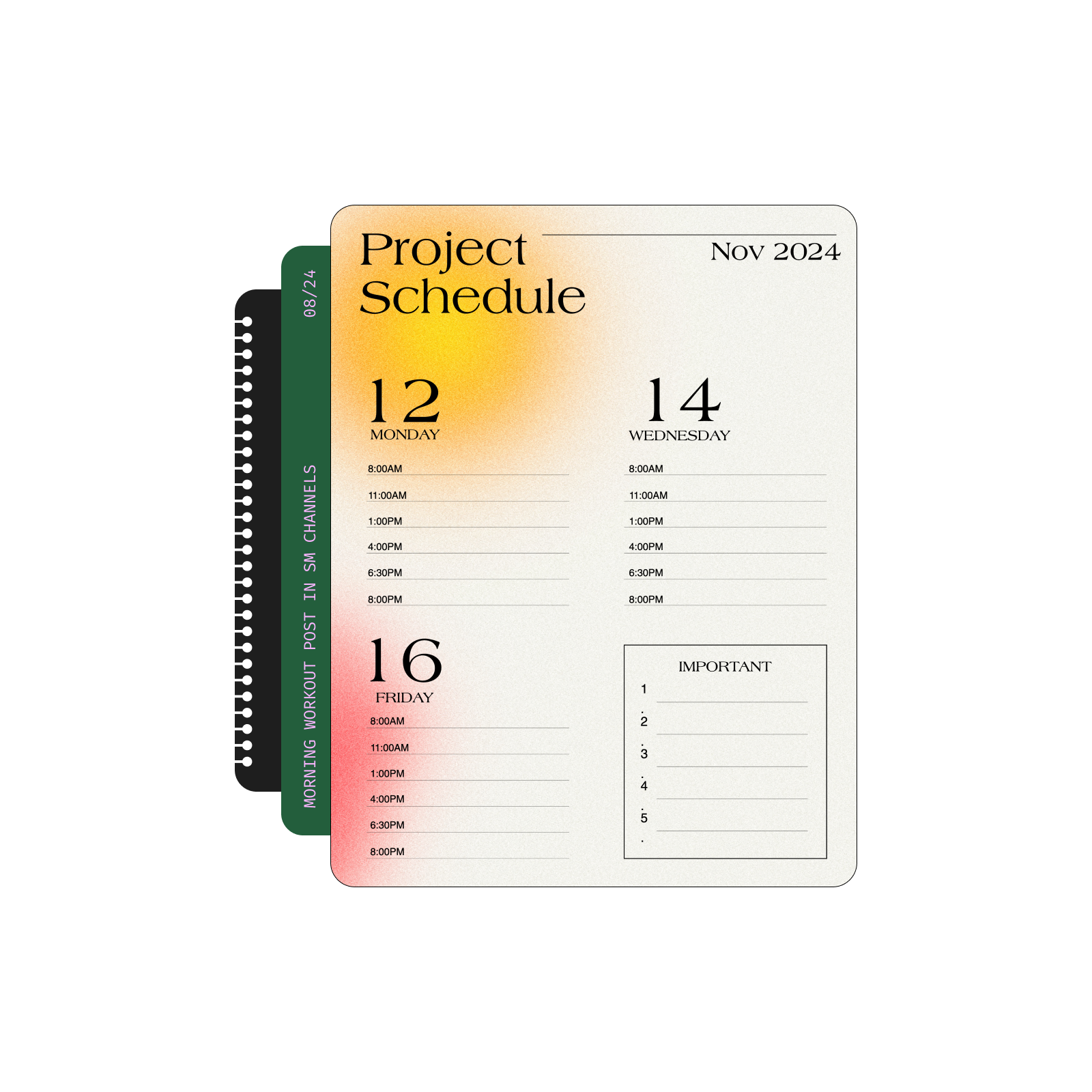 Picsart free schedule maker
