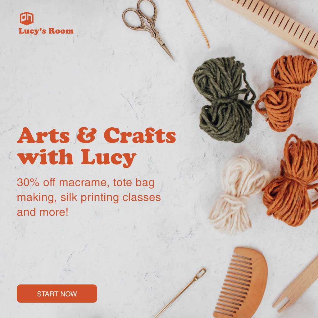 Creative Orange Crafts Workshop Ad Template