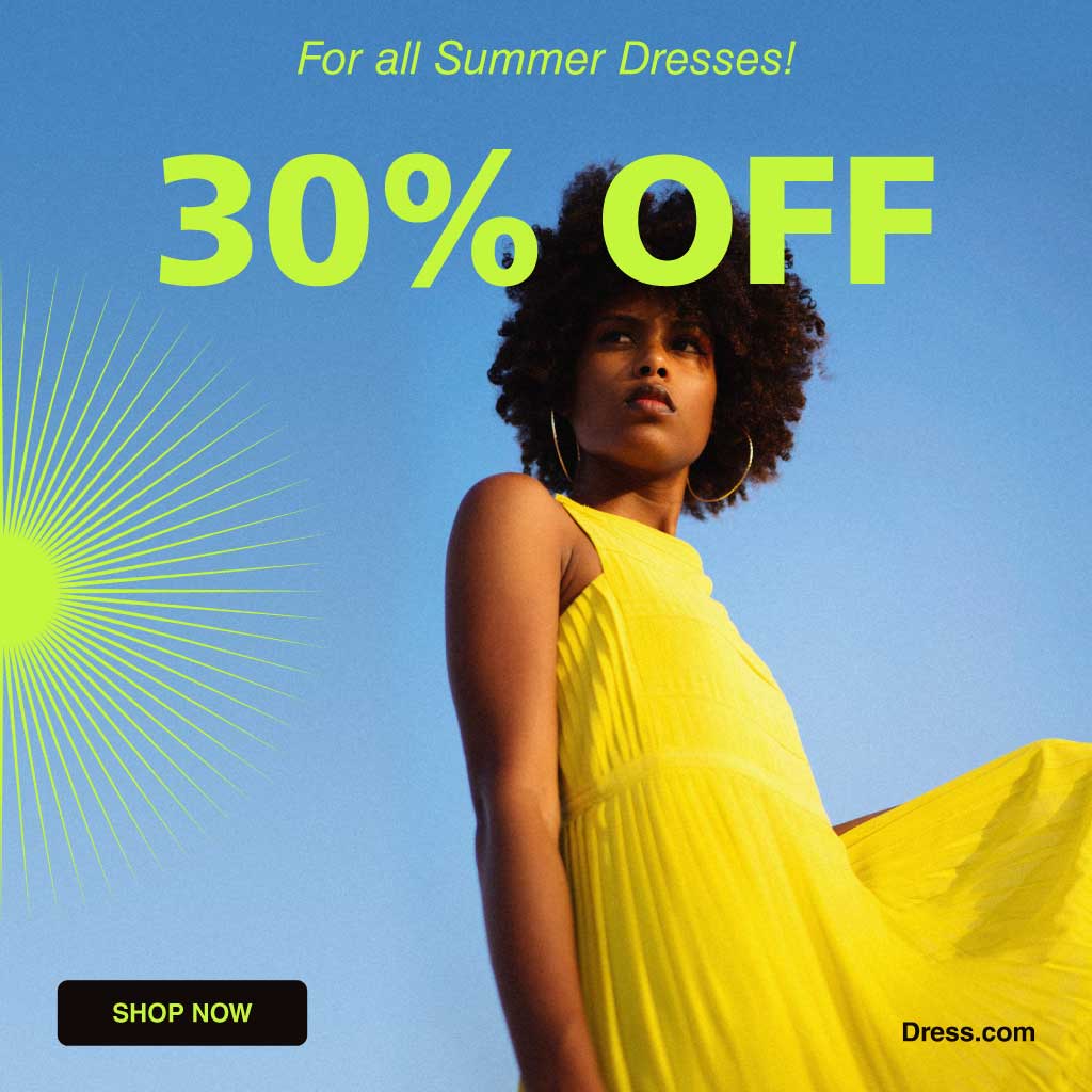 Sunny Yellow Summer Dress Sale Post