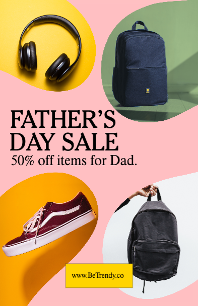 Chic Father's Day Sale Ad with Vibrant Colors